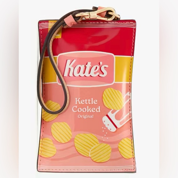 Kate Spade ♠️ Snack Time Chips Card holder wristlet wallet NWT Novelty - Picture 1 of 11
